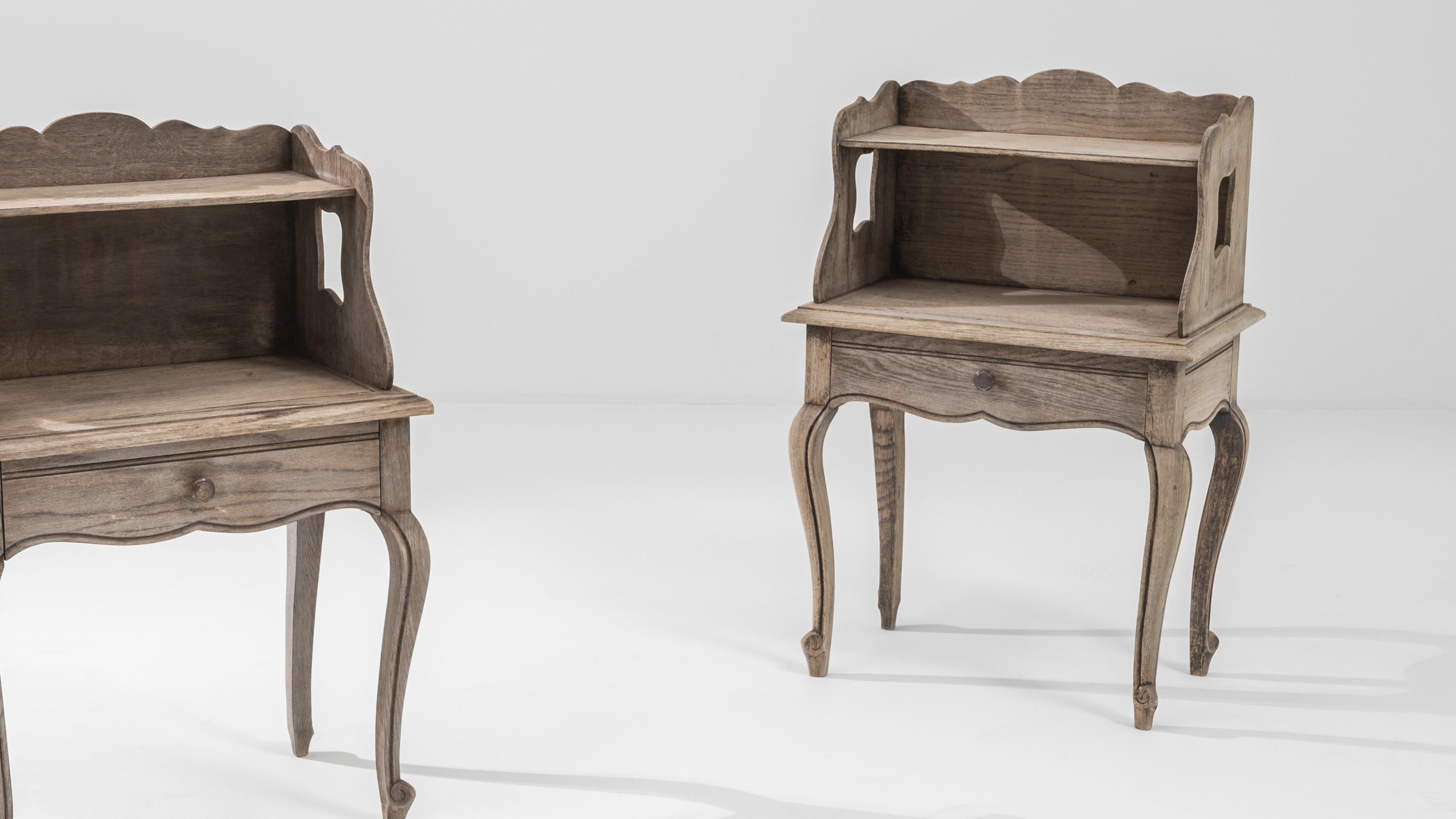 1920s French Oak Bedside Tables, a Pair 4
