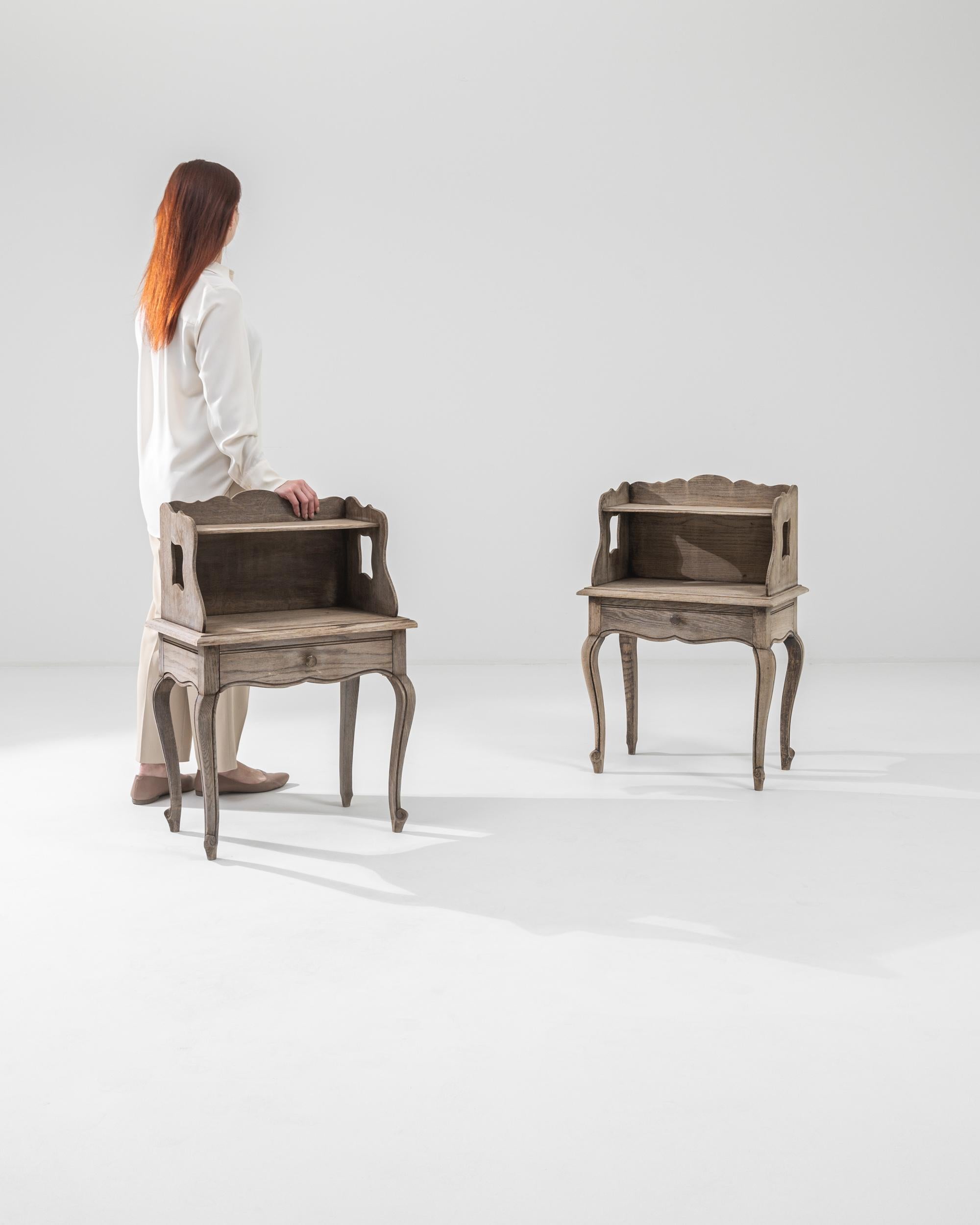 1920s French Oak Bedside Tables, a Pair 2