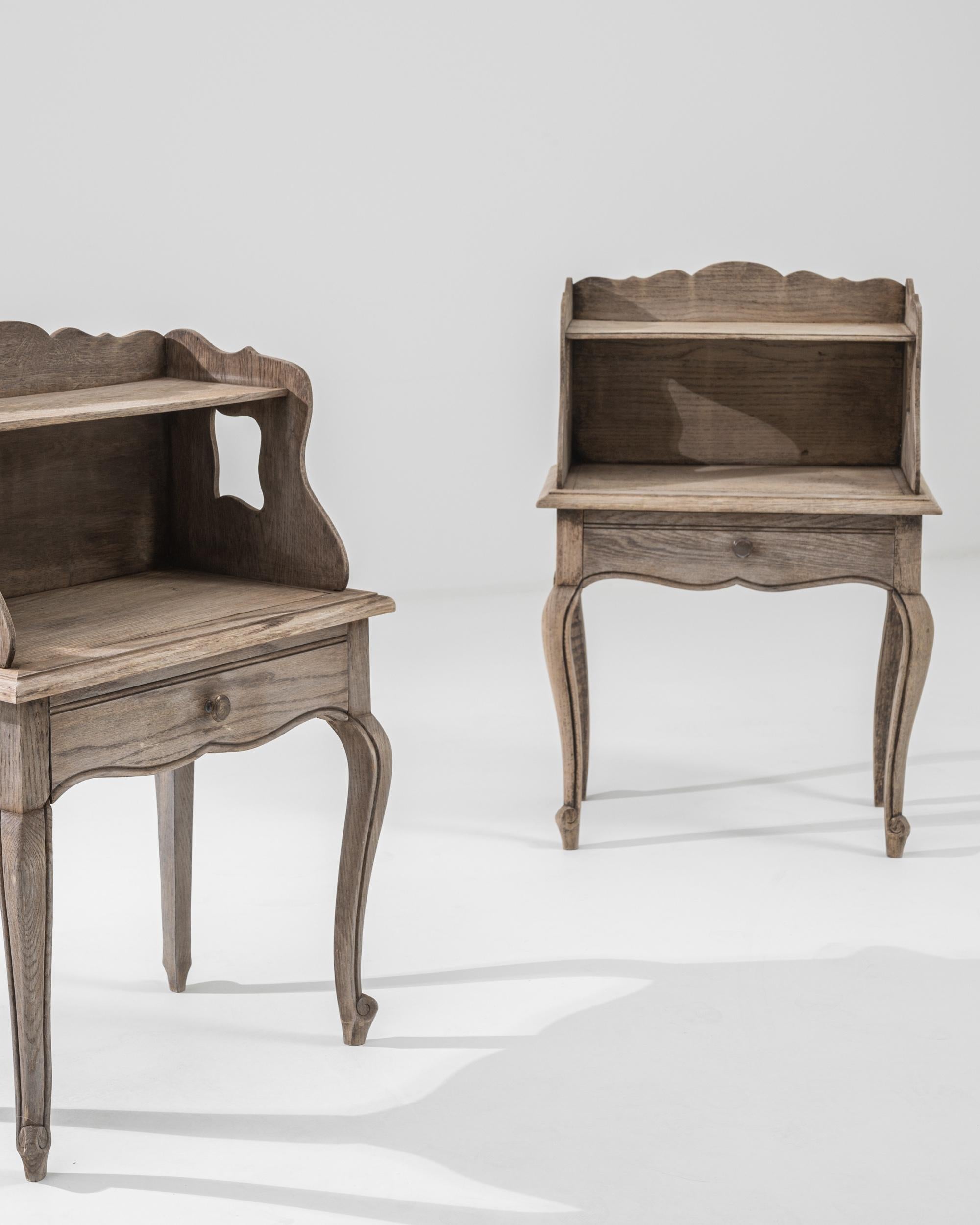 1920s French Oak Bedside Tables, a Pair 3