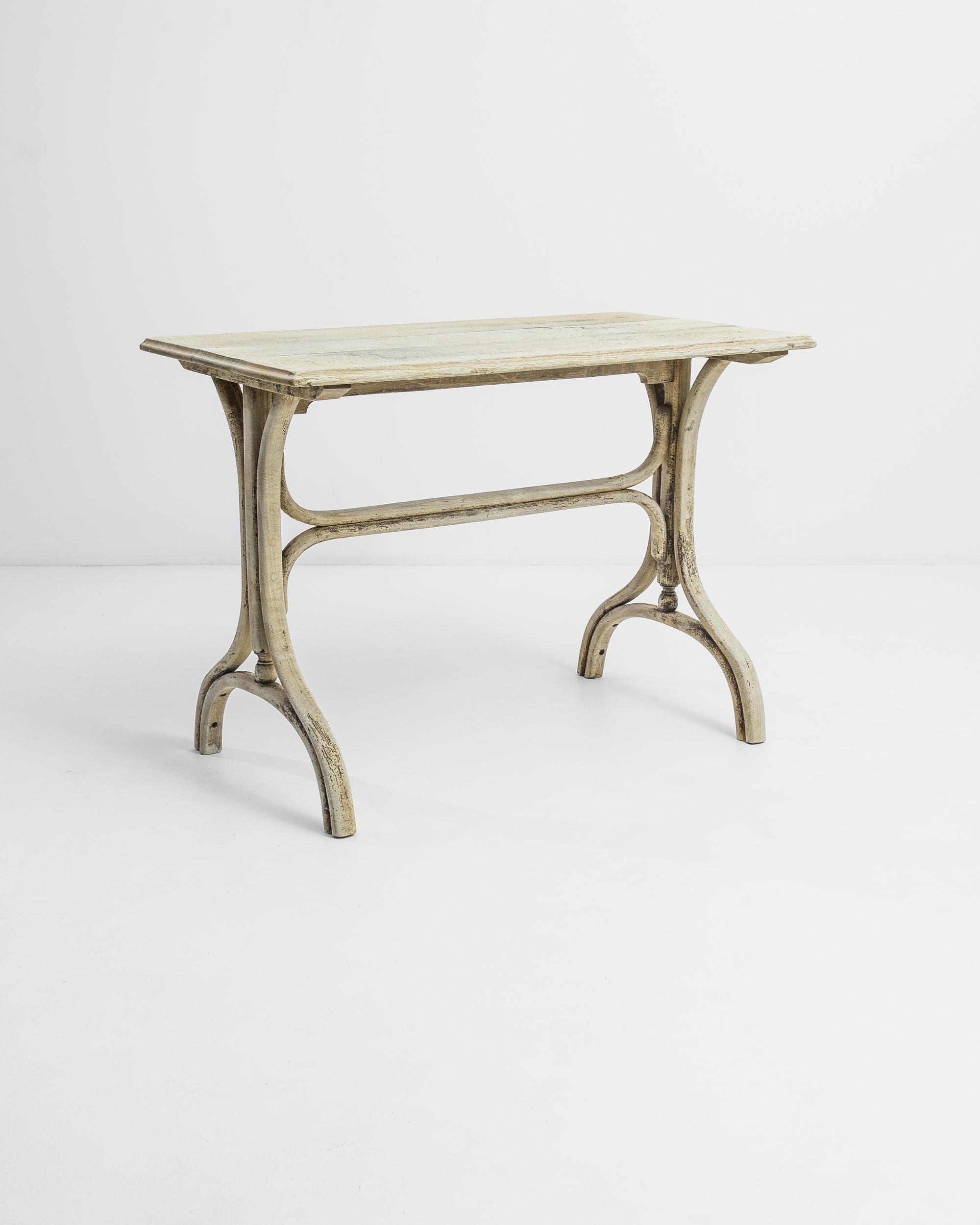 Bleached 1920s, French, Oak Bistro Table