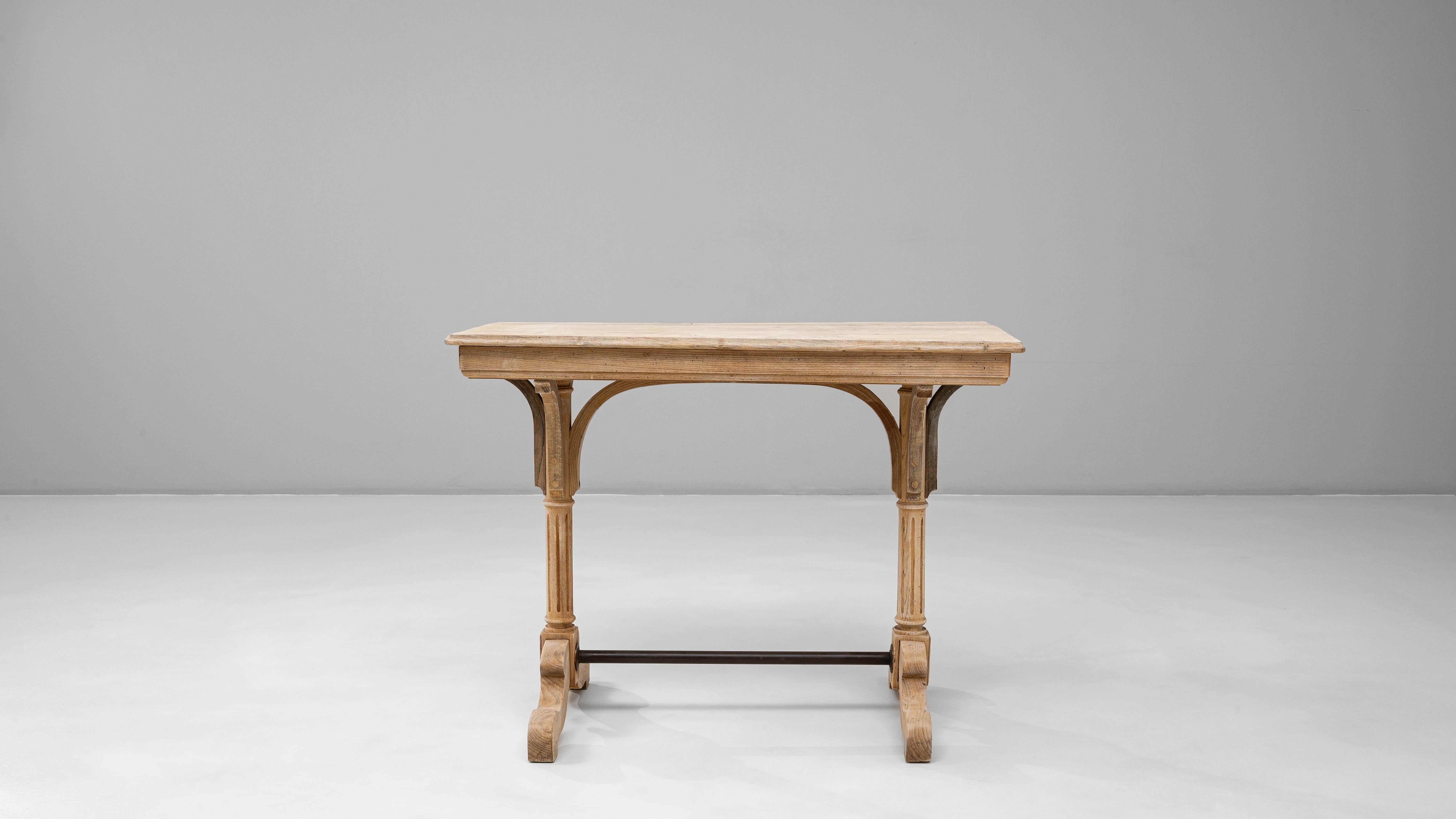 1920s French Oak Bistro Table For Sale 1