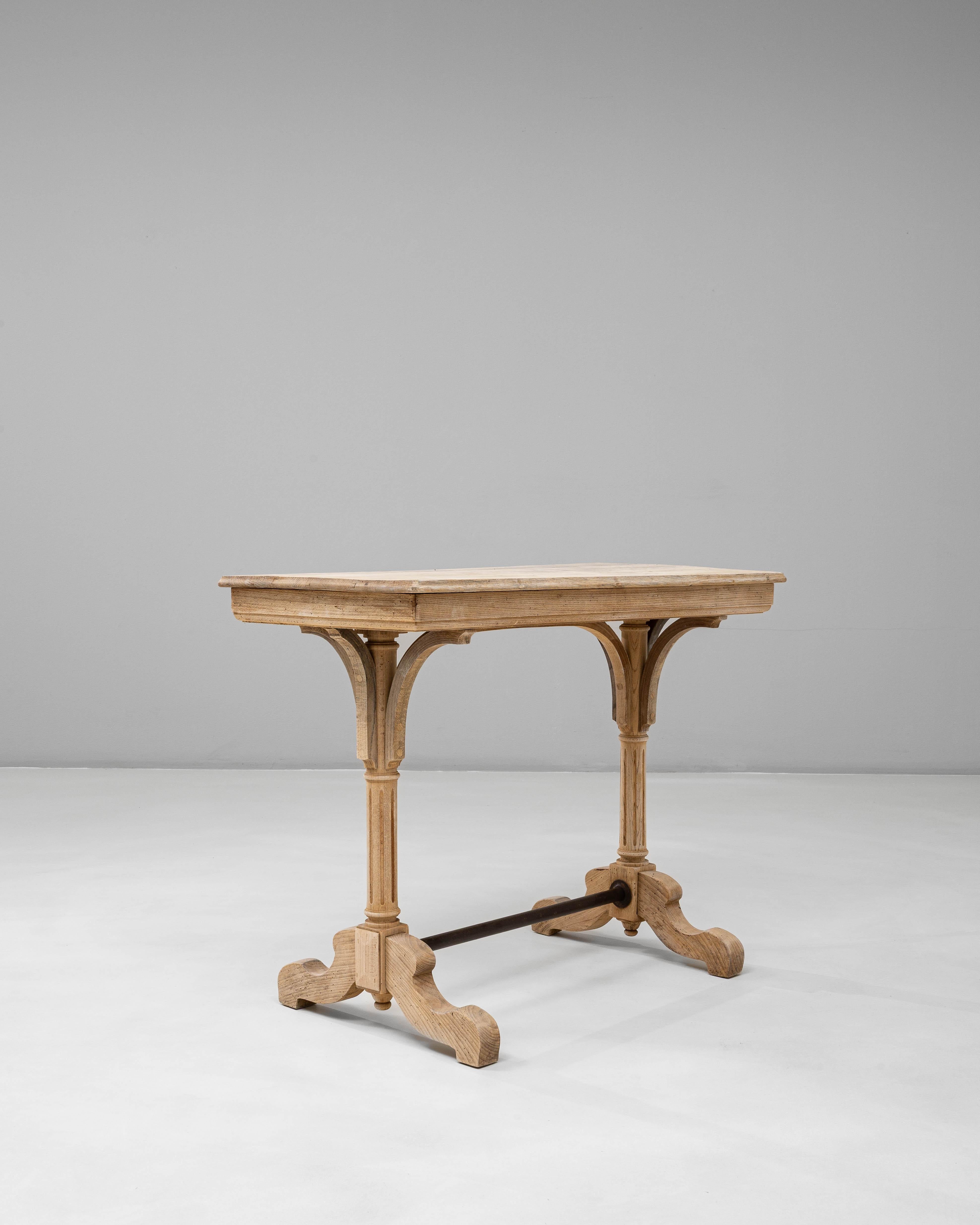 1920s French Oak Bistro Table For Sale 3