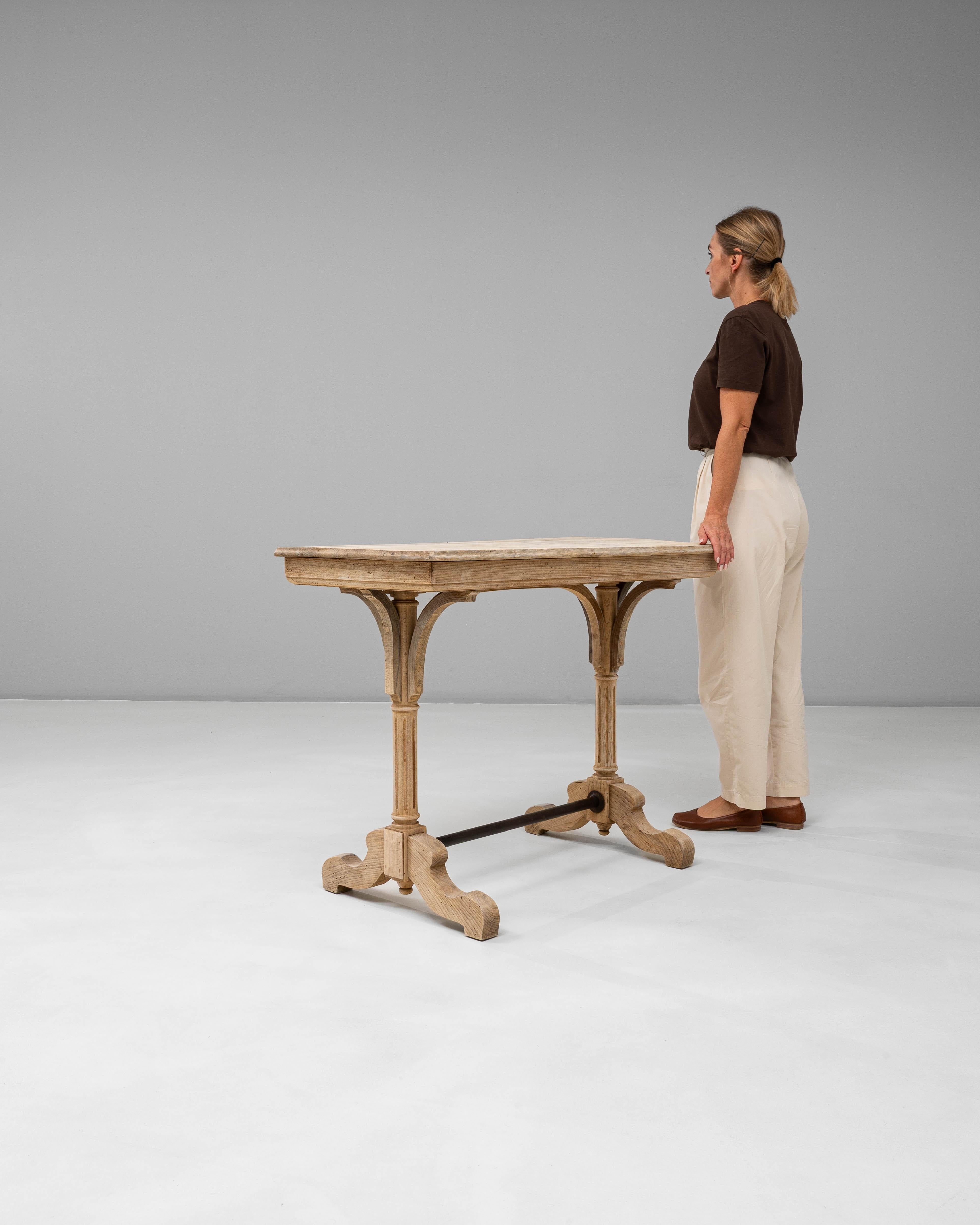 1920s French Oak Bistro Table For Sale 4