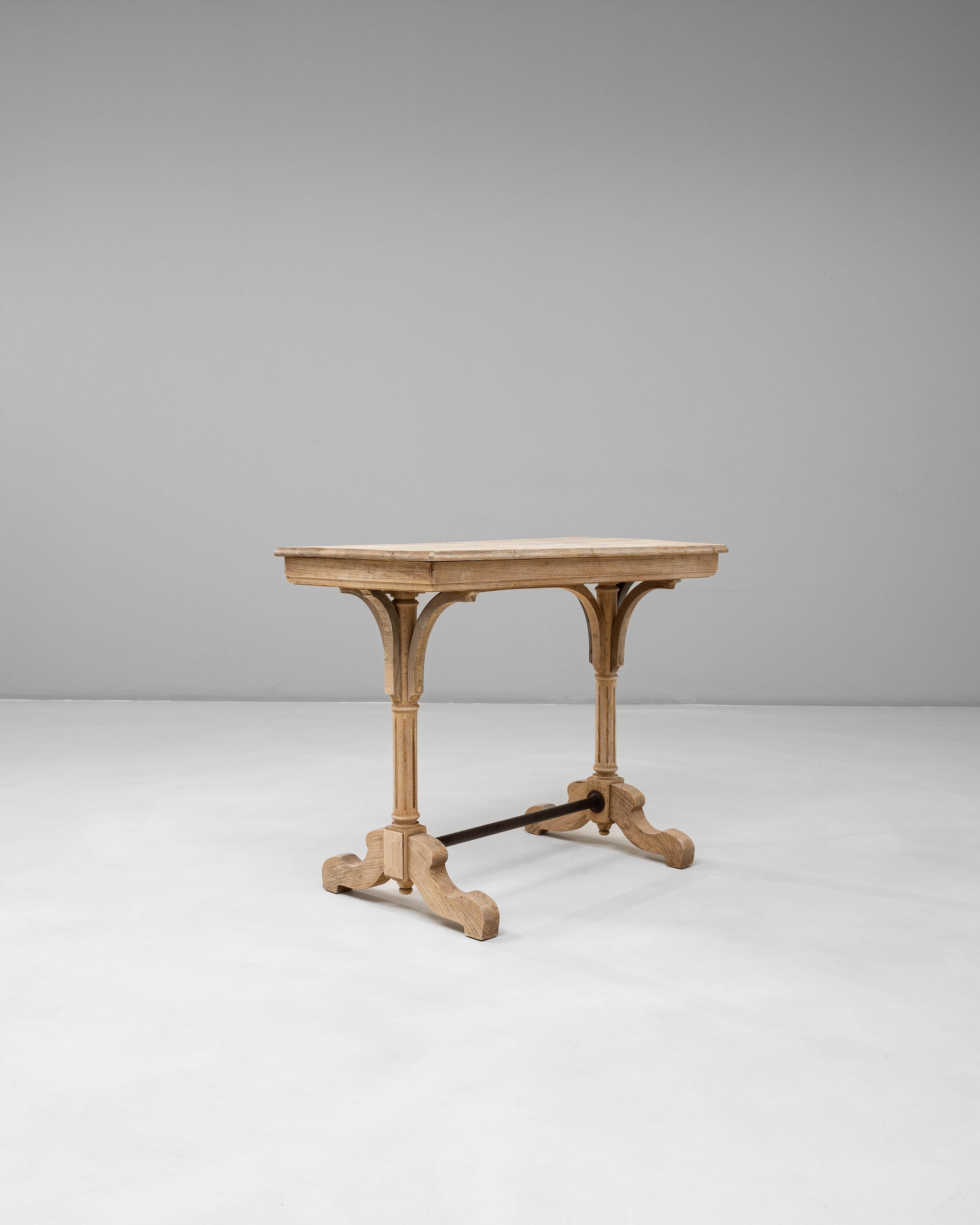 1920s French Oak Bistro Table For Sale 5