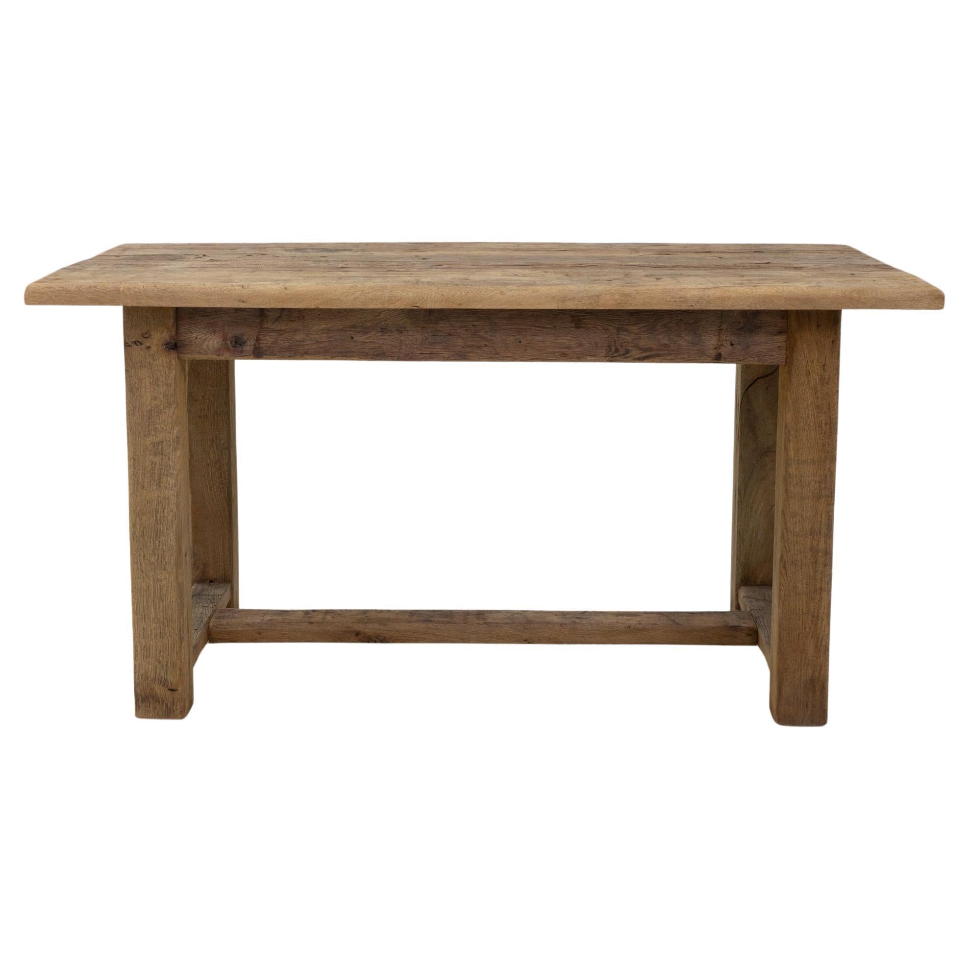 1920s French Oak Dining Table In Original Patina