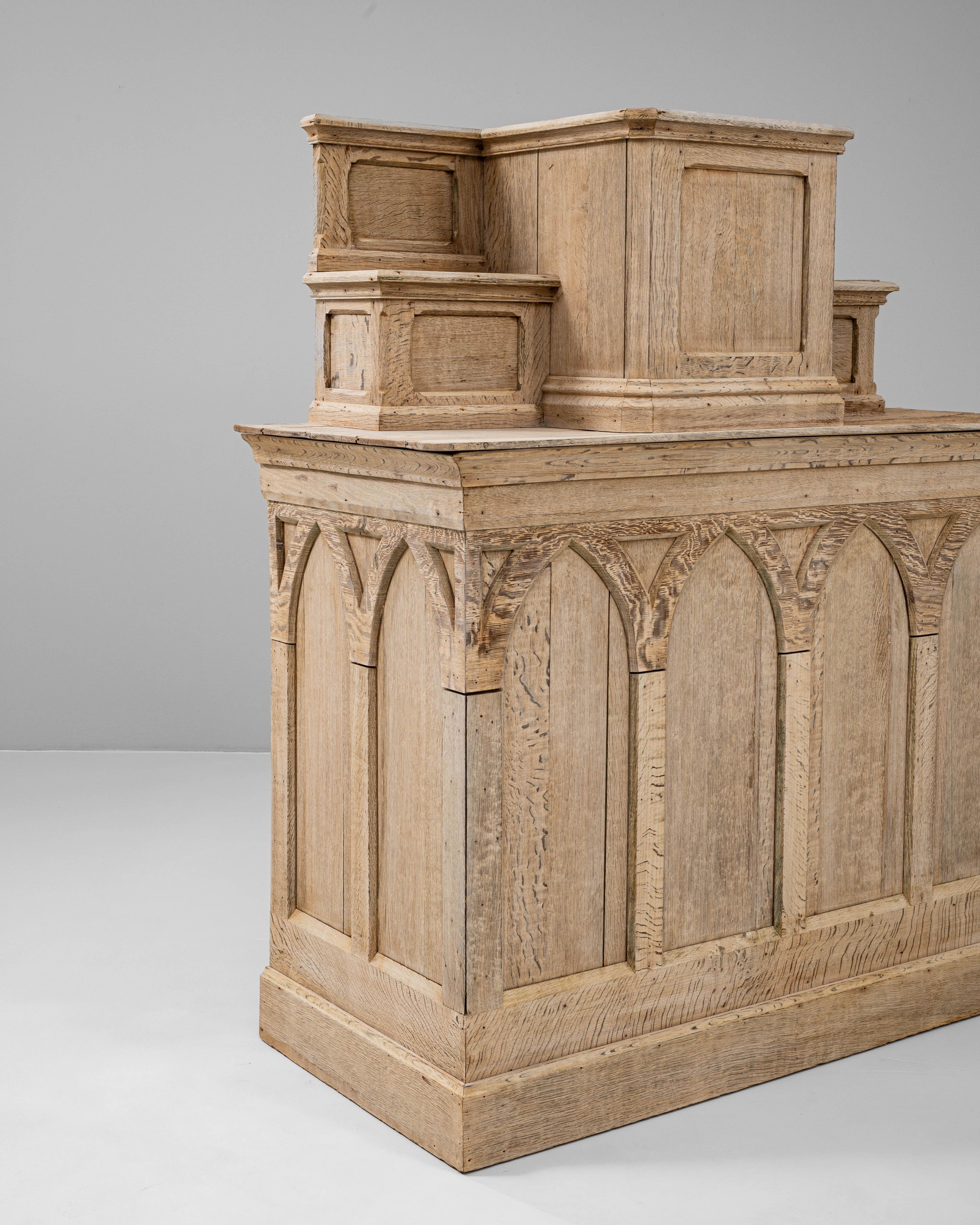 1920s French Oak Display Cabinet For Sale 1