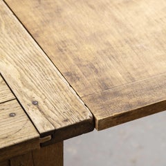 1920s French Oak Rectangular Extending Farmhouse Dining Table