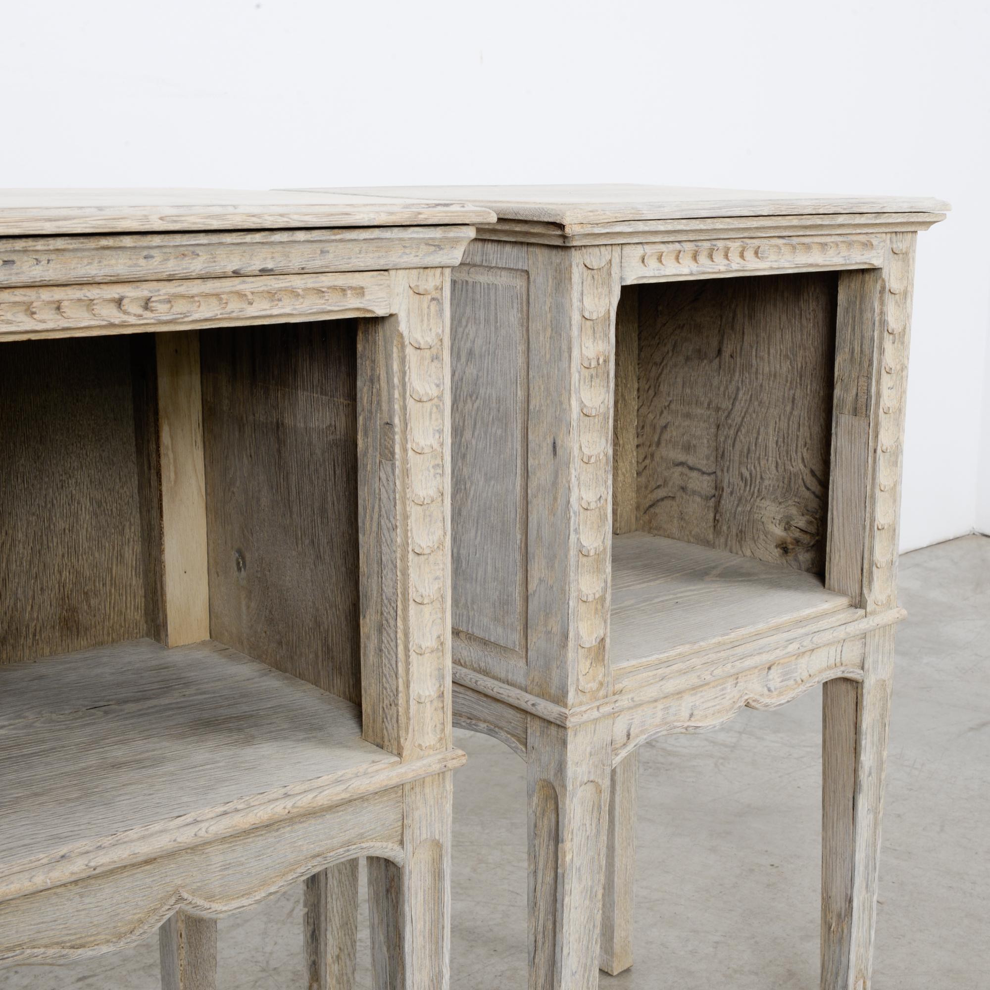 1920s French Oak Side Tables, a Pair 4