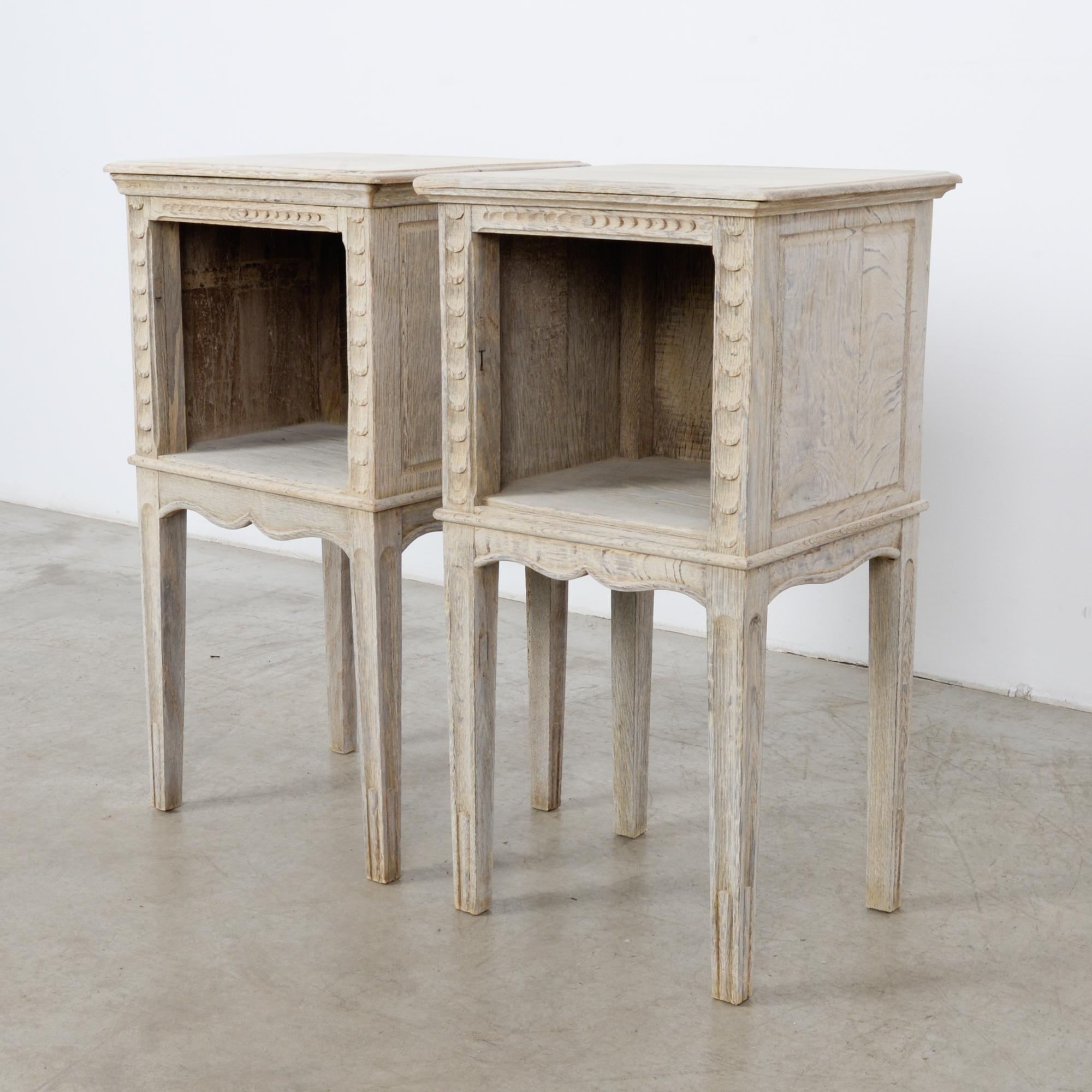 1920s French Oak Side Tables, a Pair 2