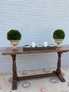 1920s French Oak Trestle Table