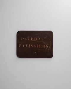 1920s French Patron Pâtissiers Metal Bakery Sign
