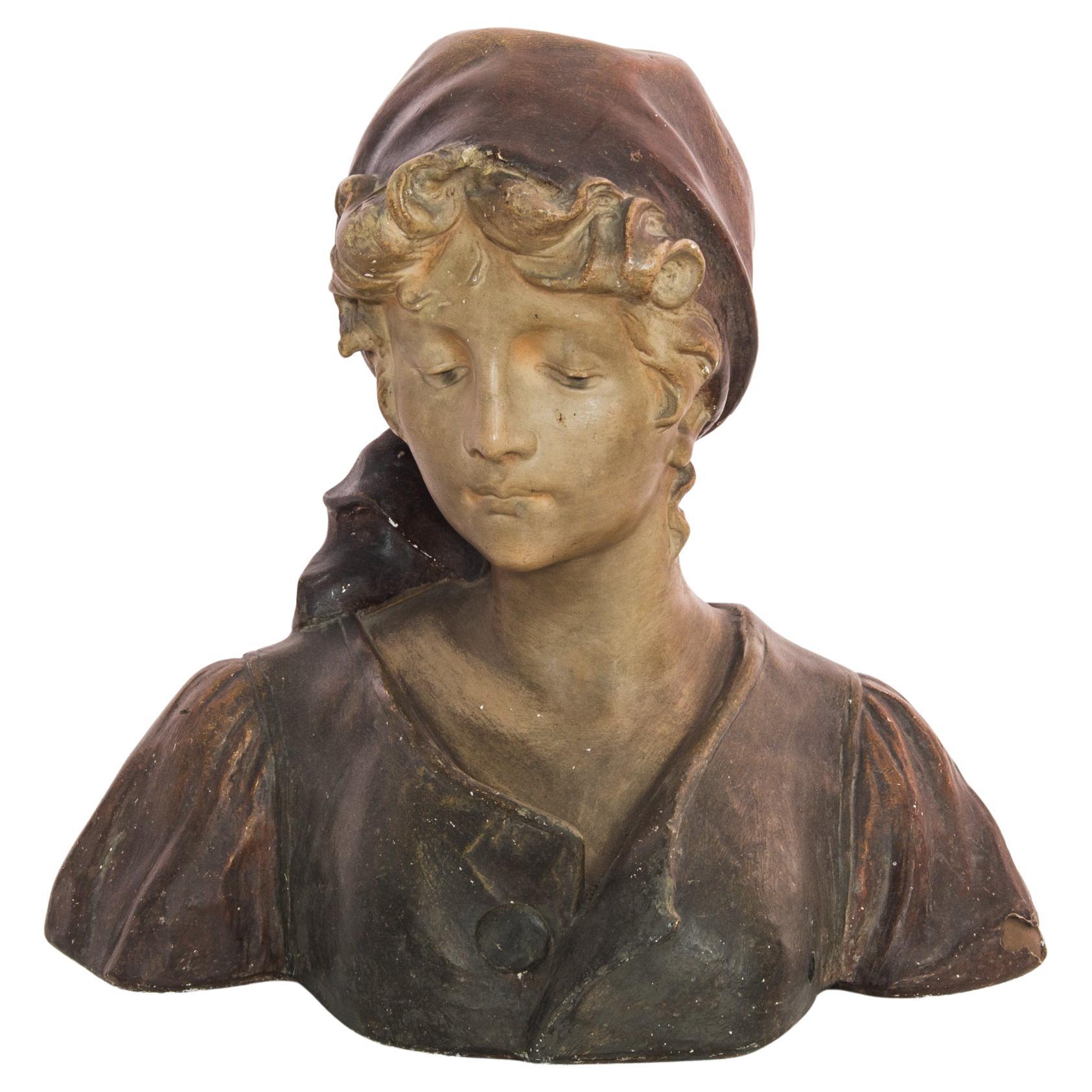 Daniel Painter Original WallMounted Fantasy Horned Female Bust Figure