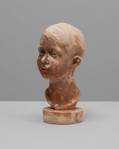 1920s French Plaster Bust of Boy