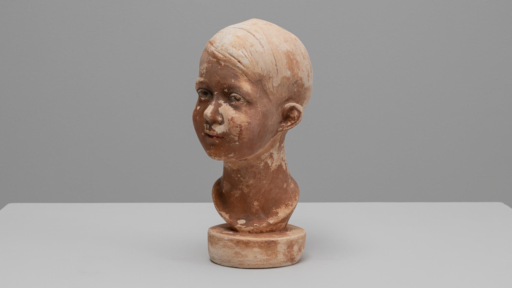 Busto in gesso di ragazzo francese degli anni '20 in vendita 2