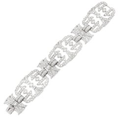 Bracciale francese in platino con diamanti degli anni '20
