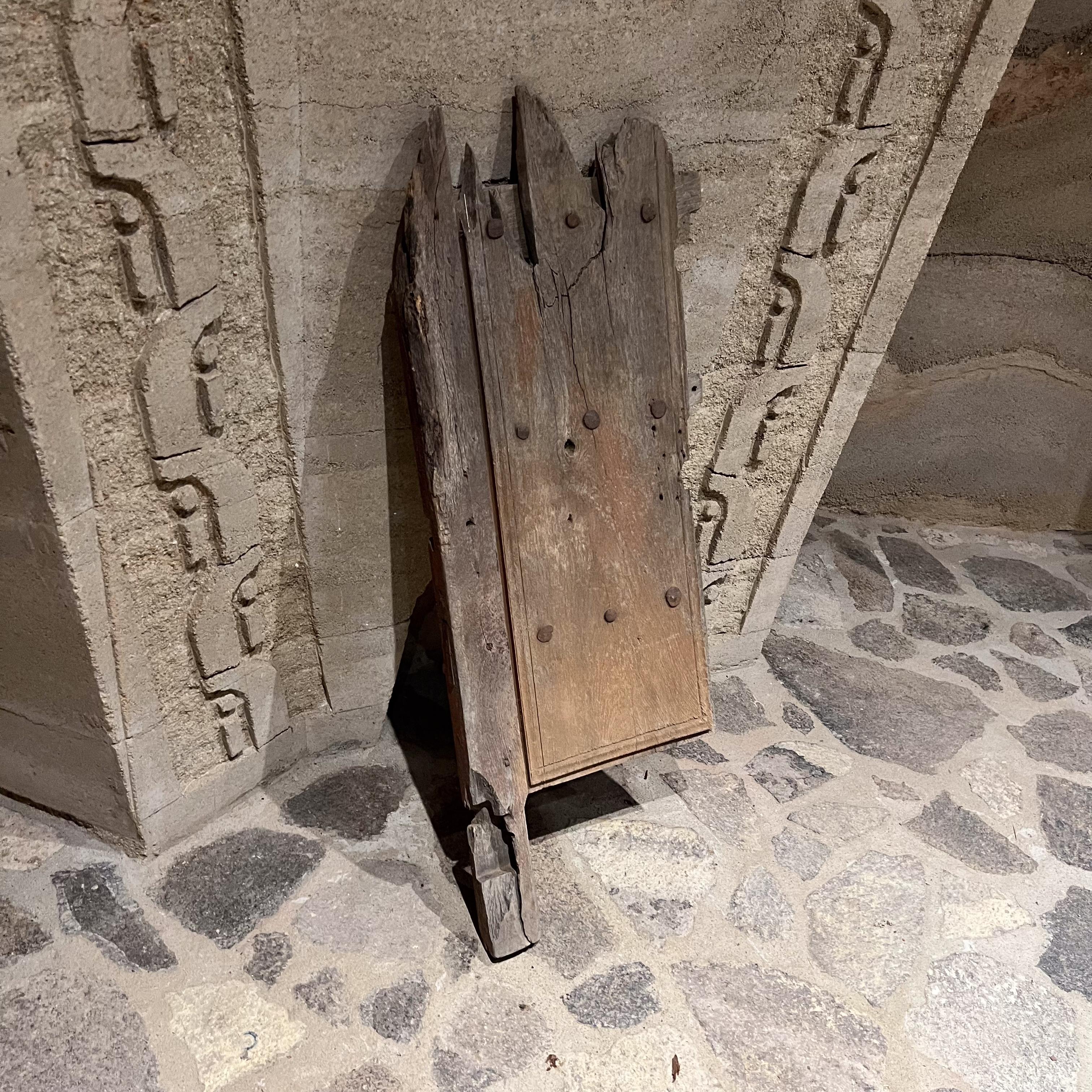 1920s French Rustic Mesquite Partial Single Door Panel In Good Condition For Sale In Chula Vista, CA