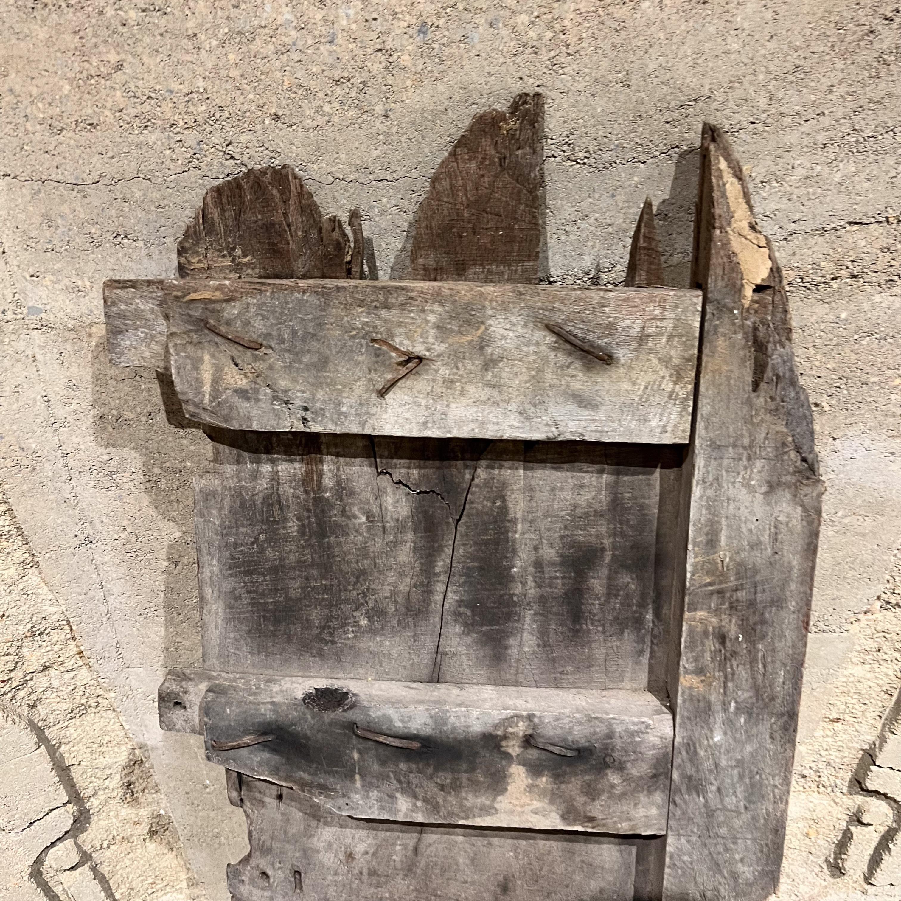 1920s French Rustic Mesquite Partial Single Door Panel For Sale 1