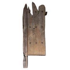1920s French Rustic Mesquite Partial Single Door Panel