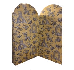 1920s french threefold chintz dome top screen