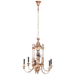 1920s French Tole Gilded Chandelier