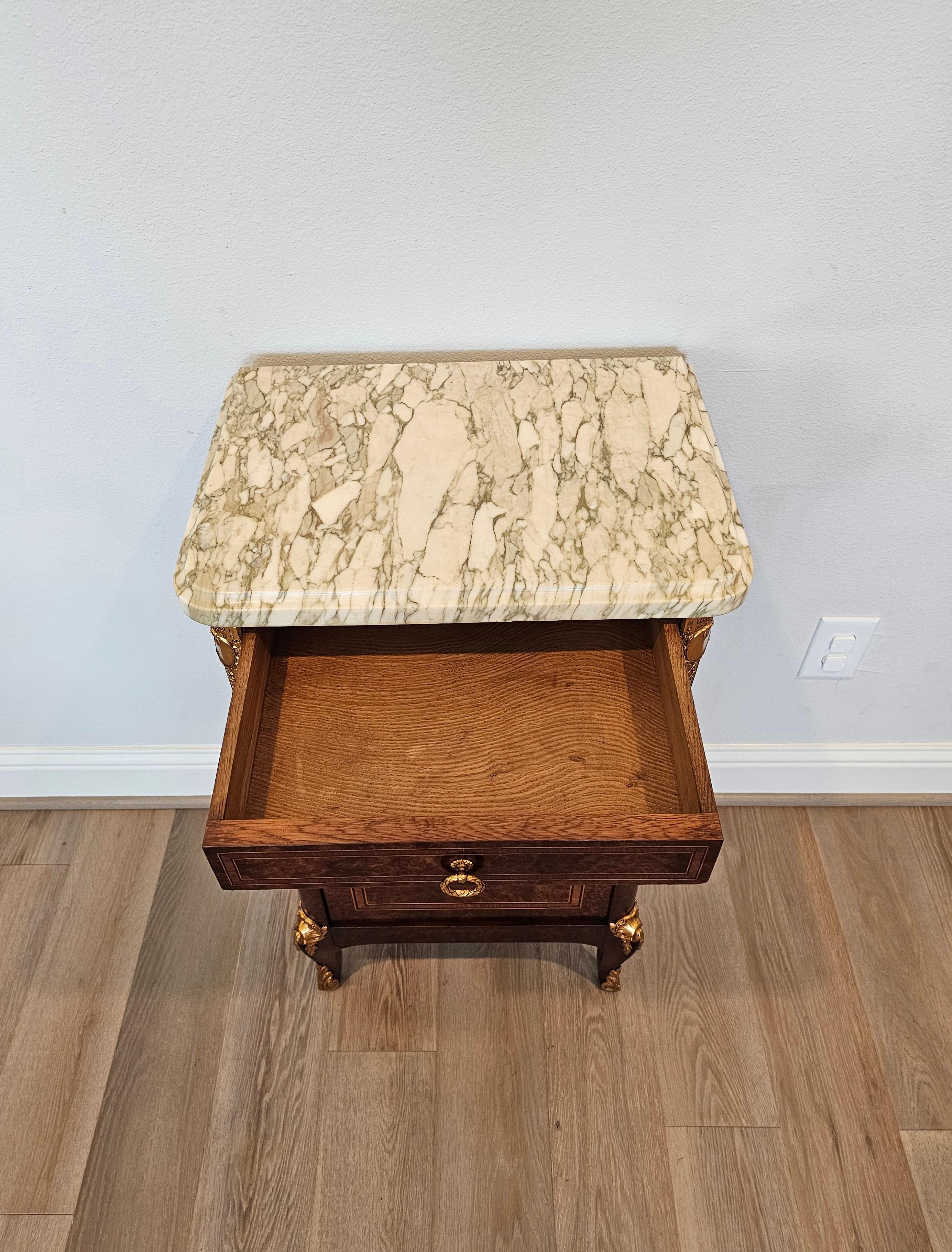 1920s French Transitional Burled Amboyna Nightstand  For Sale 6