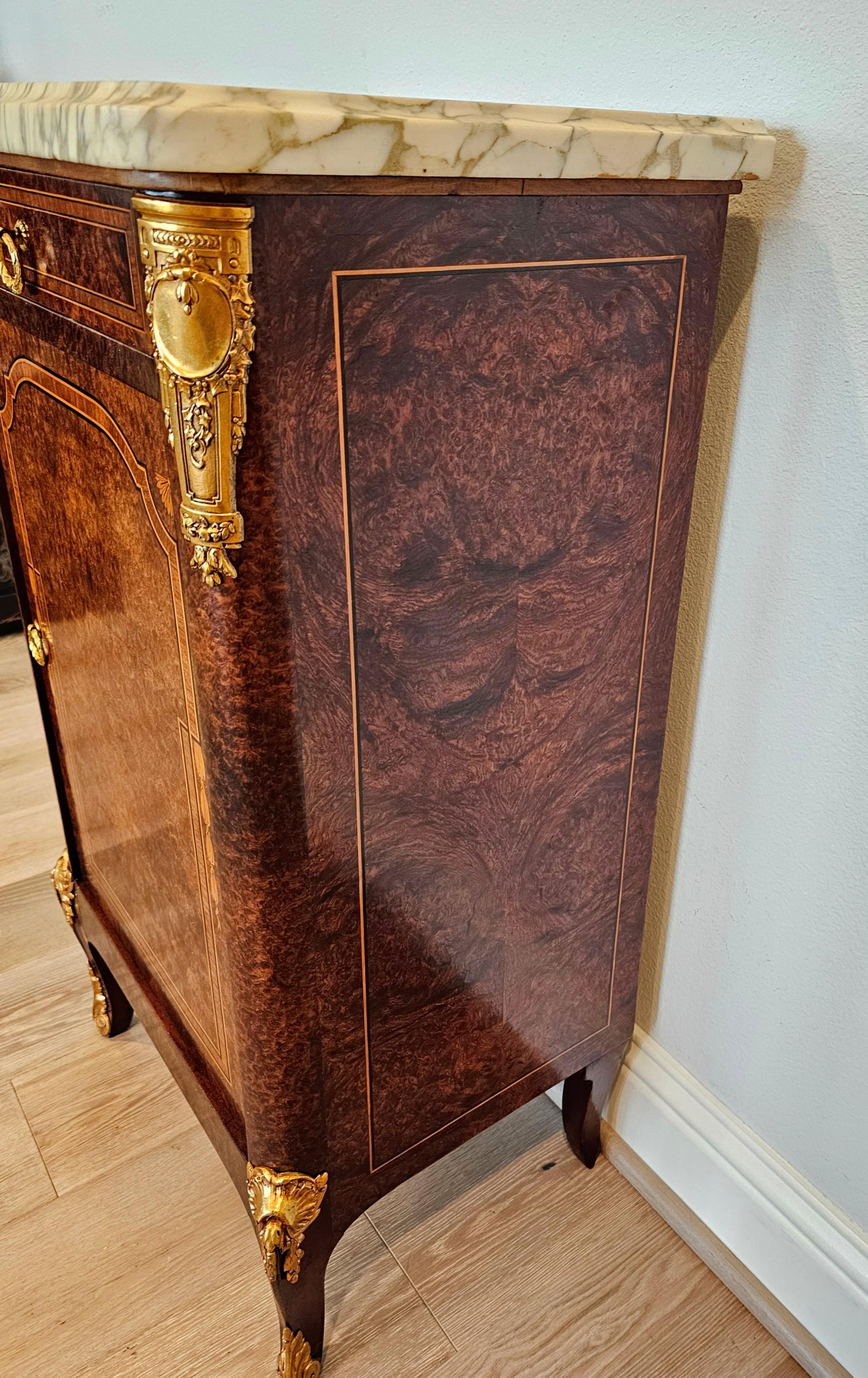 1920s French Transitional Burled Amboyna Nightstand  For Sale 10