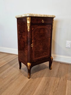 1920s French Transitional Burled Amboyna Nightstand