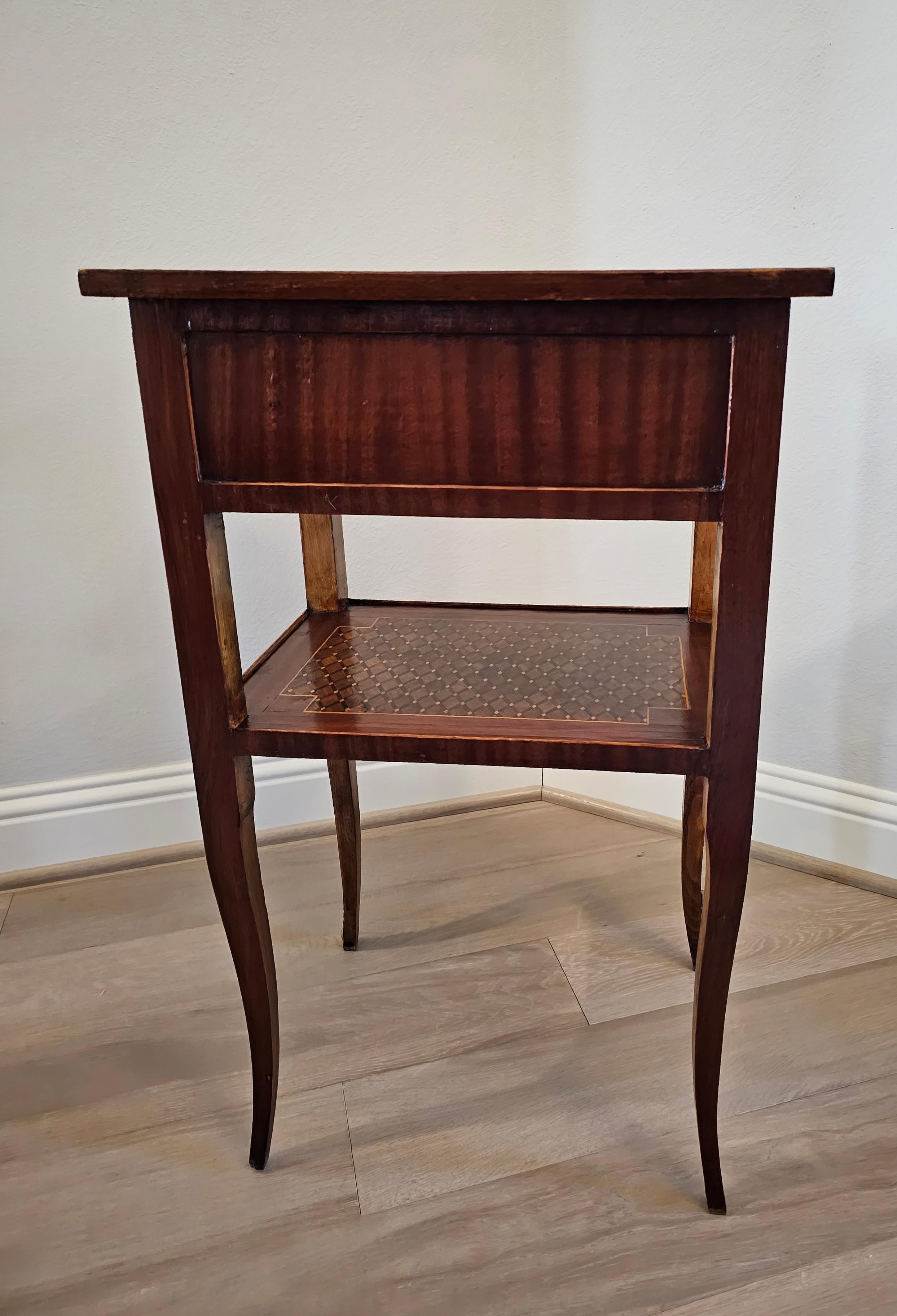 1920s French Transitional Louis XV XVI Style Parquetry Nightstand End Table  For Sale 7