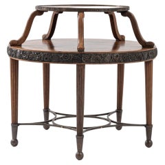 1920s French Two-Tiered Wooden Side Table