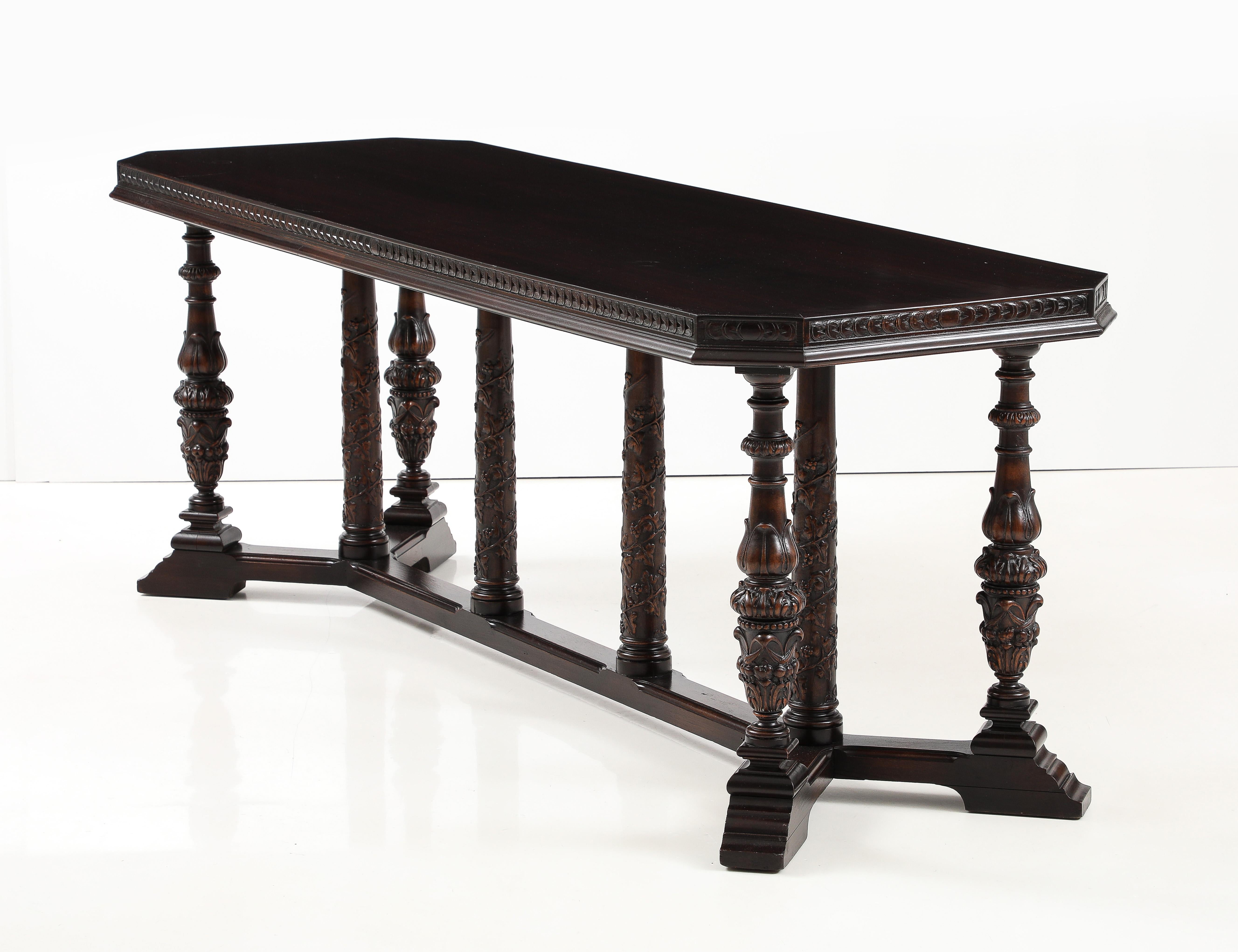 Table de salle à manger ou table de conférence française des années 1920 en vente 10