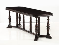 1920's French Walnut Dining Table Or Conference Table