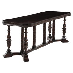 Antique 1920's French Walnut Dining Table Or Conference Table