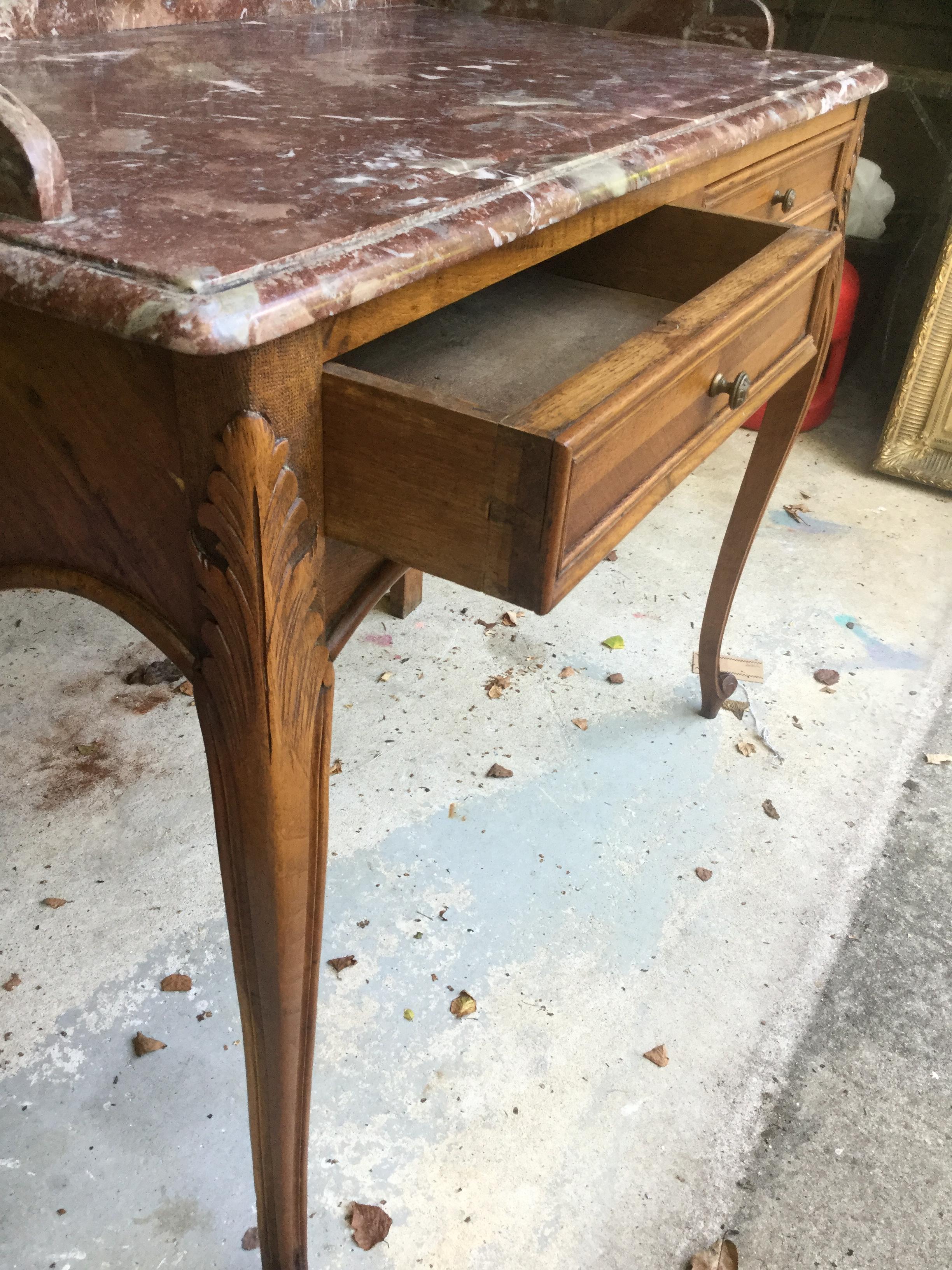1920s French Walnut and Marble Vanity’s For Sale 2