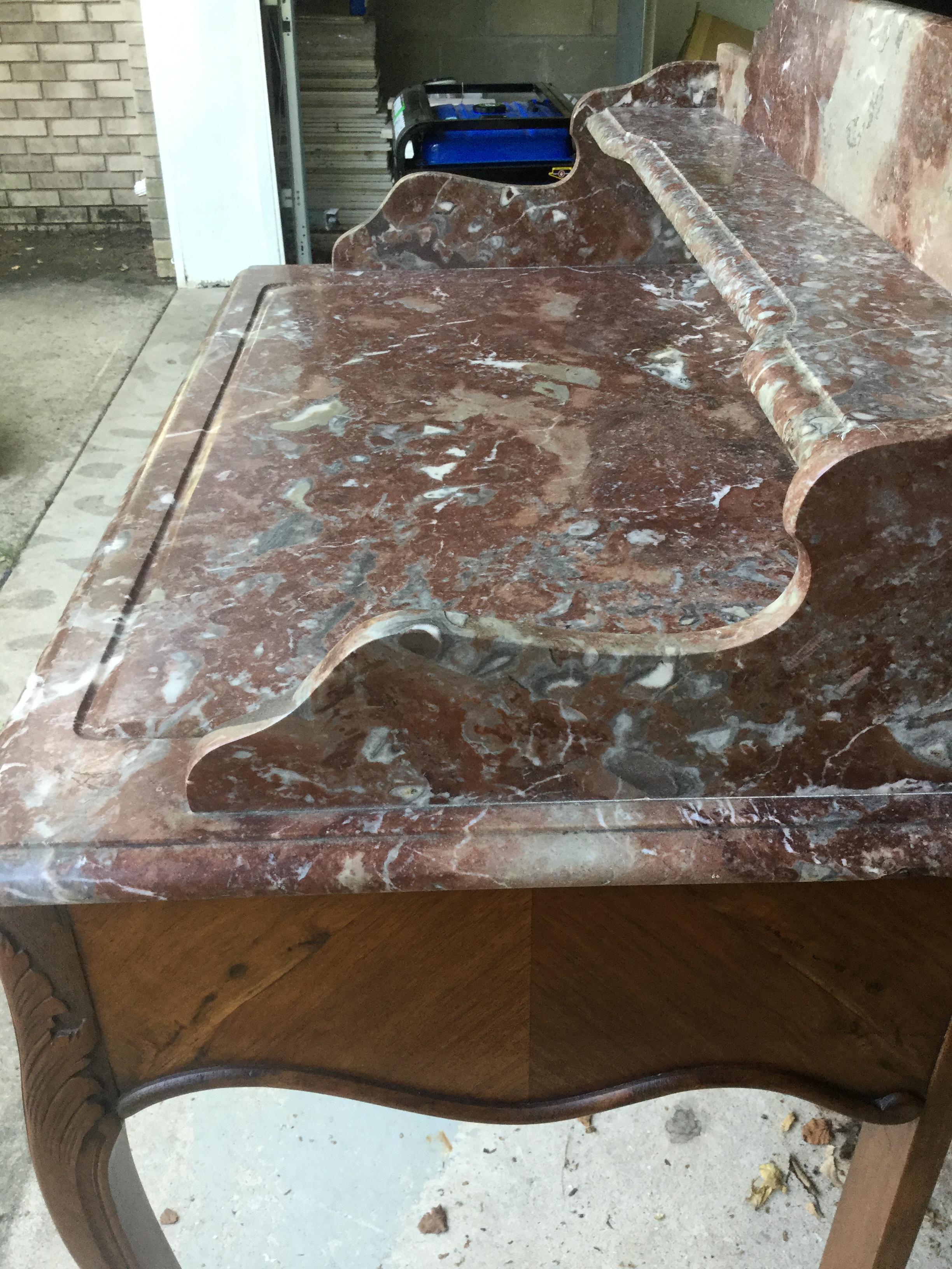 1920s French Walnut and Marble Vanity’s For Sale 4