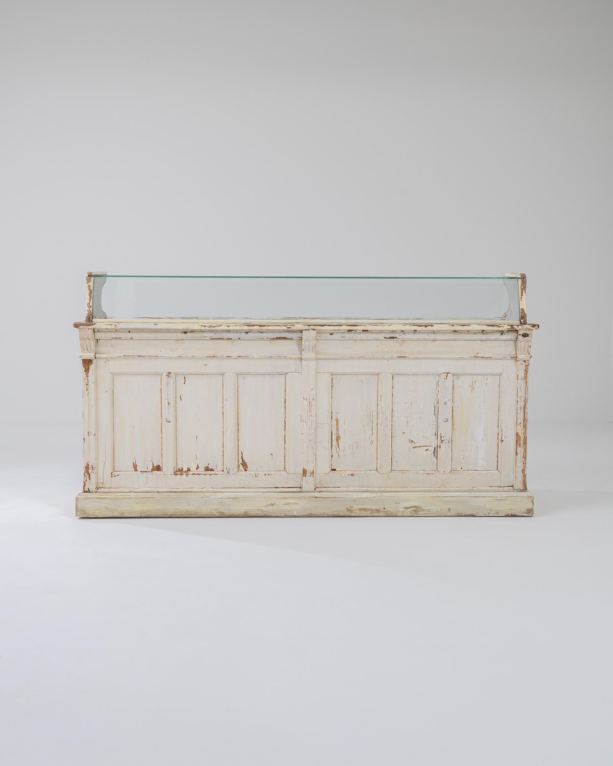 French Provincial 1920s French White Wooden Bar