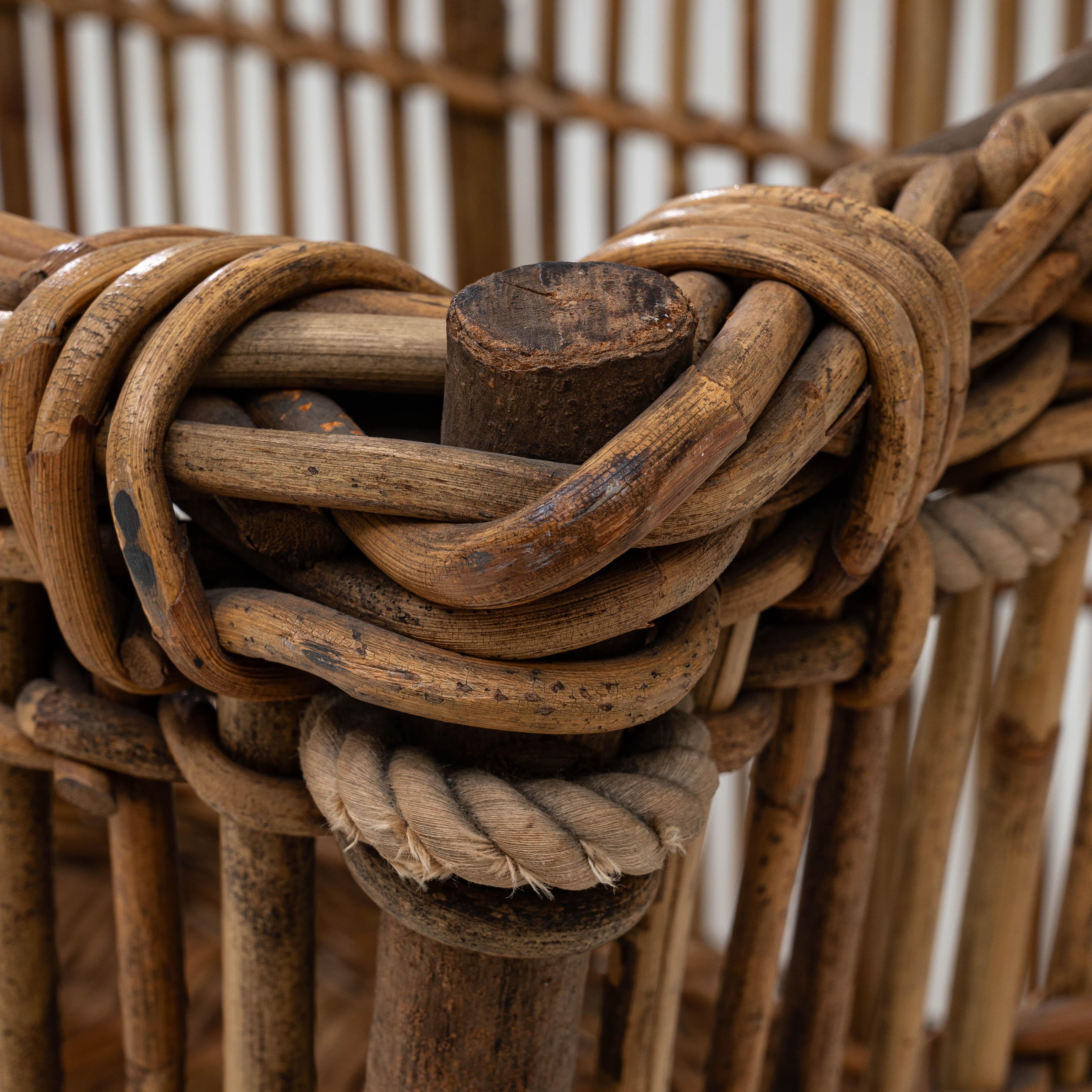 Cesta de mimbre francesa de los años 1920 en venta 4