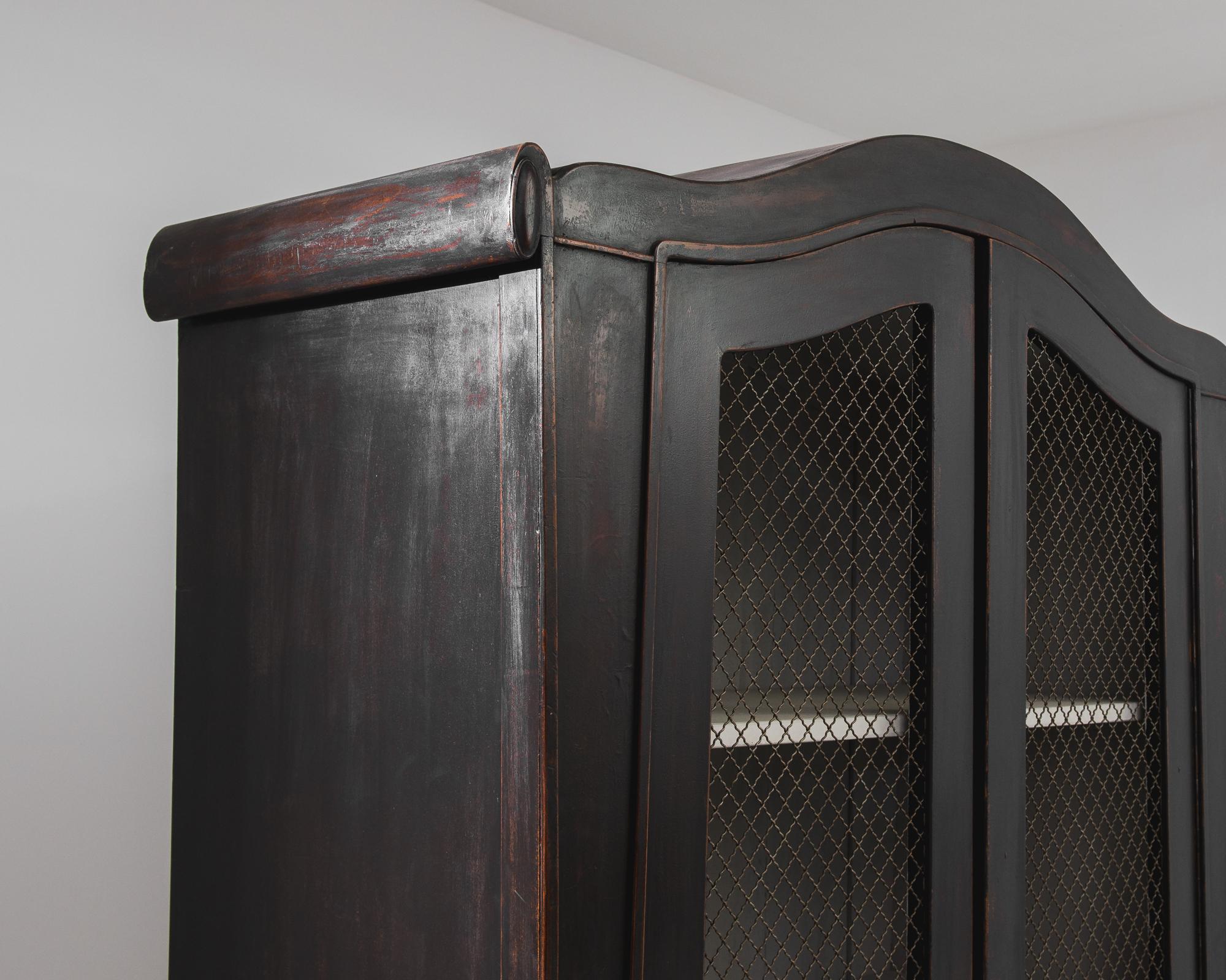 1920s French Wood Black Patinated Cabinets, a Pair 1