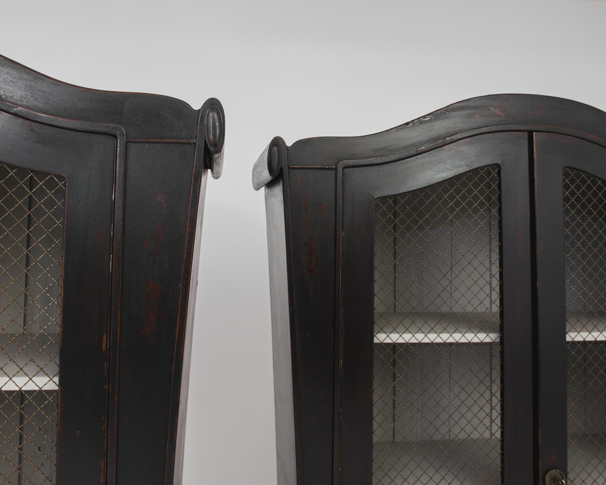 1920s French Wood Black Patinated Cabinets, a Pair 2