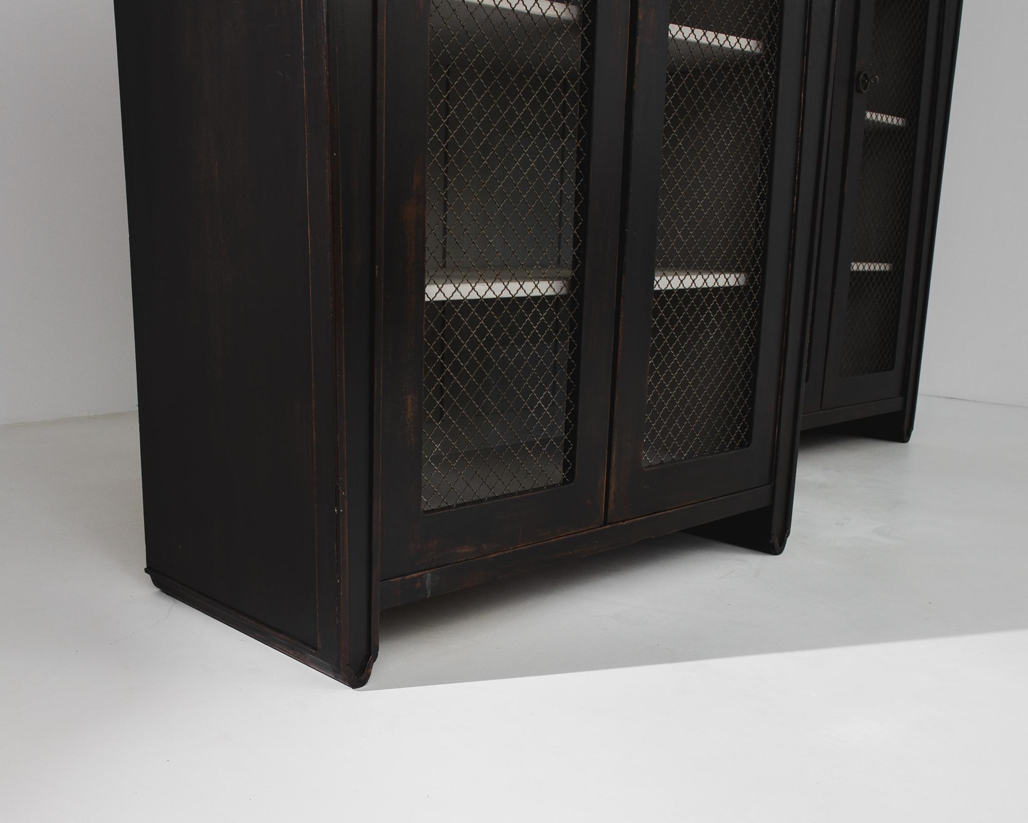 1920s French Wood Black Patinated Cabinets, a Pair 4