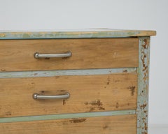 1920s French Wood Patinated Shop Counter