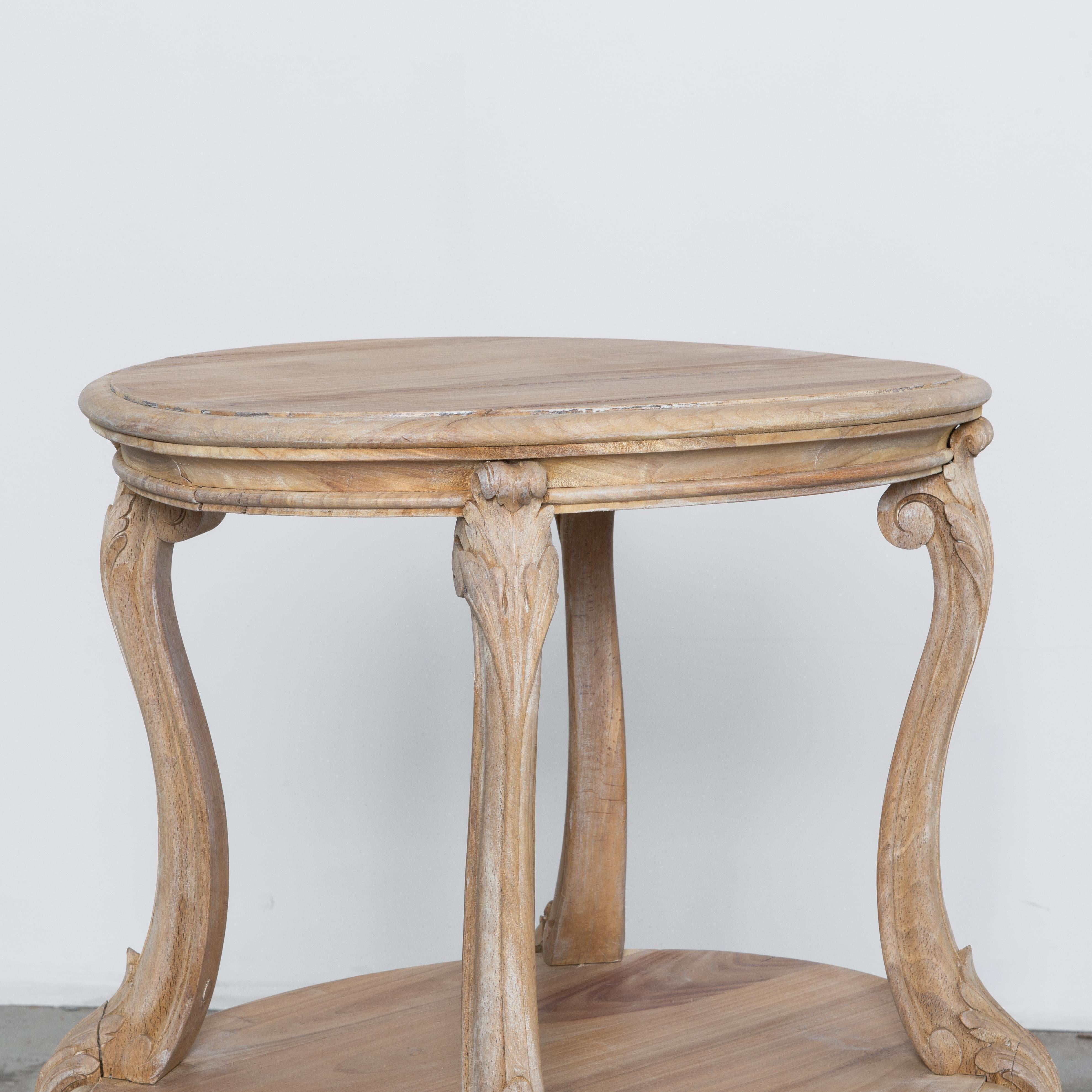 1920s French Wooden Acanthus Side Table In Good Condition In High Point, NC