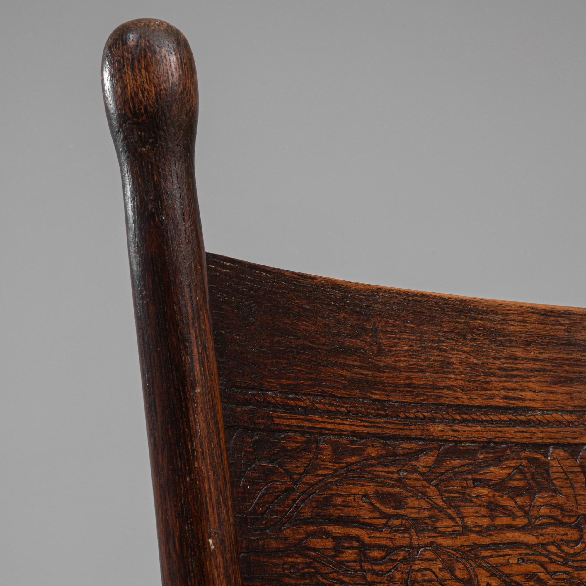 1920s French Wooden Armchair With Upholstered Seat 5