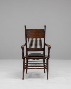 1920s French Wooden Armchair With Upholstered Seat