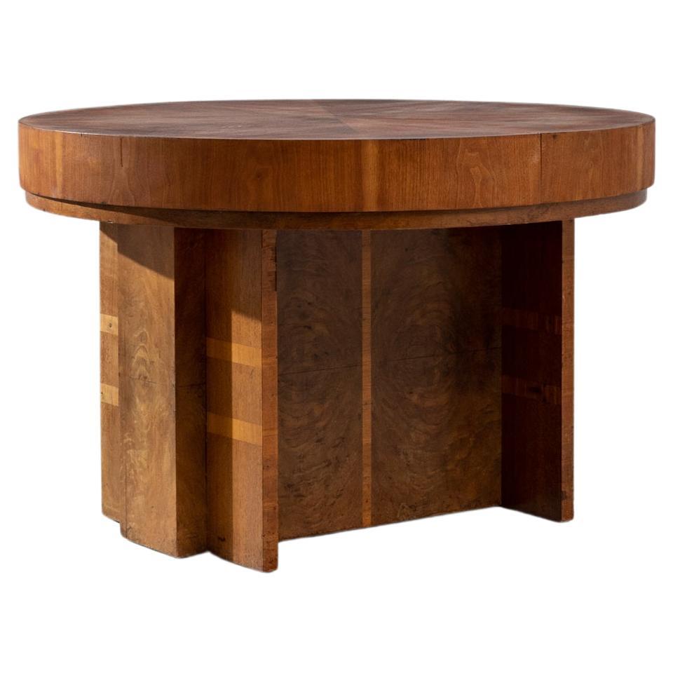 1920s French Wooden Art Deco Center Table