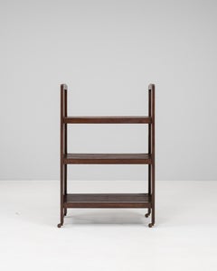 1920s French Wooden Bookcase On Wheels