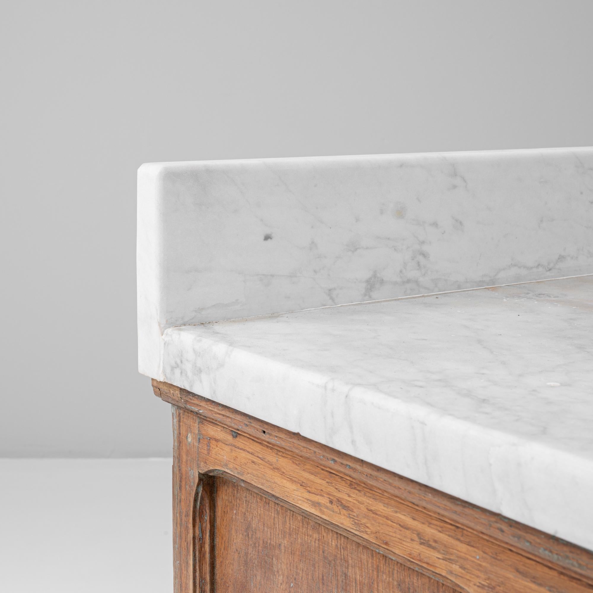 Buffet francese anni '20 in legno con piano in marmo 5