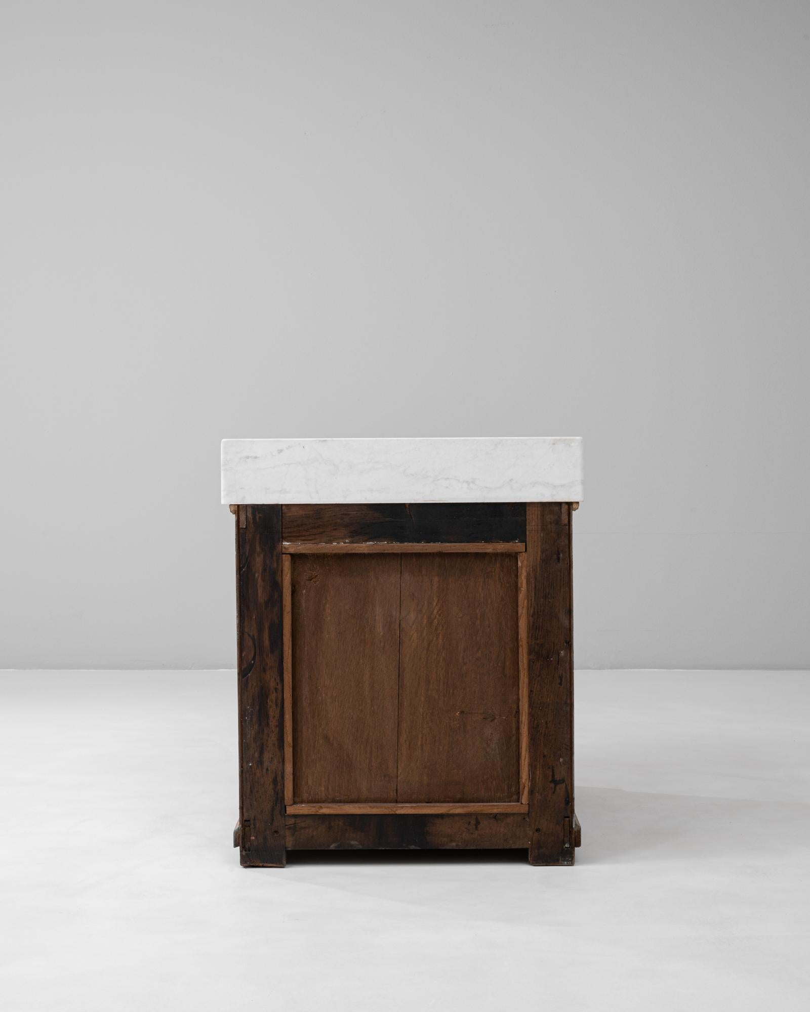 Buffet francese anni '20 in legno con piano in marmo 8