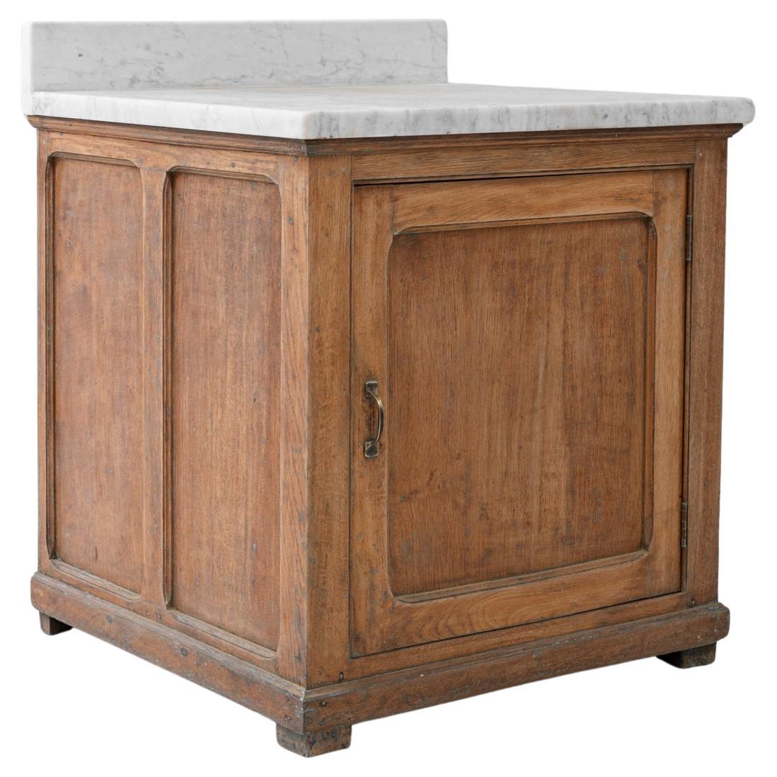 Buffet francese anni '20 in legno con piano in marmo