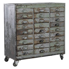 1920s French Wooden Cabinet on Wheels