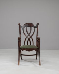 1920s French Wooden Chair With Upholstered Seat